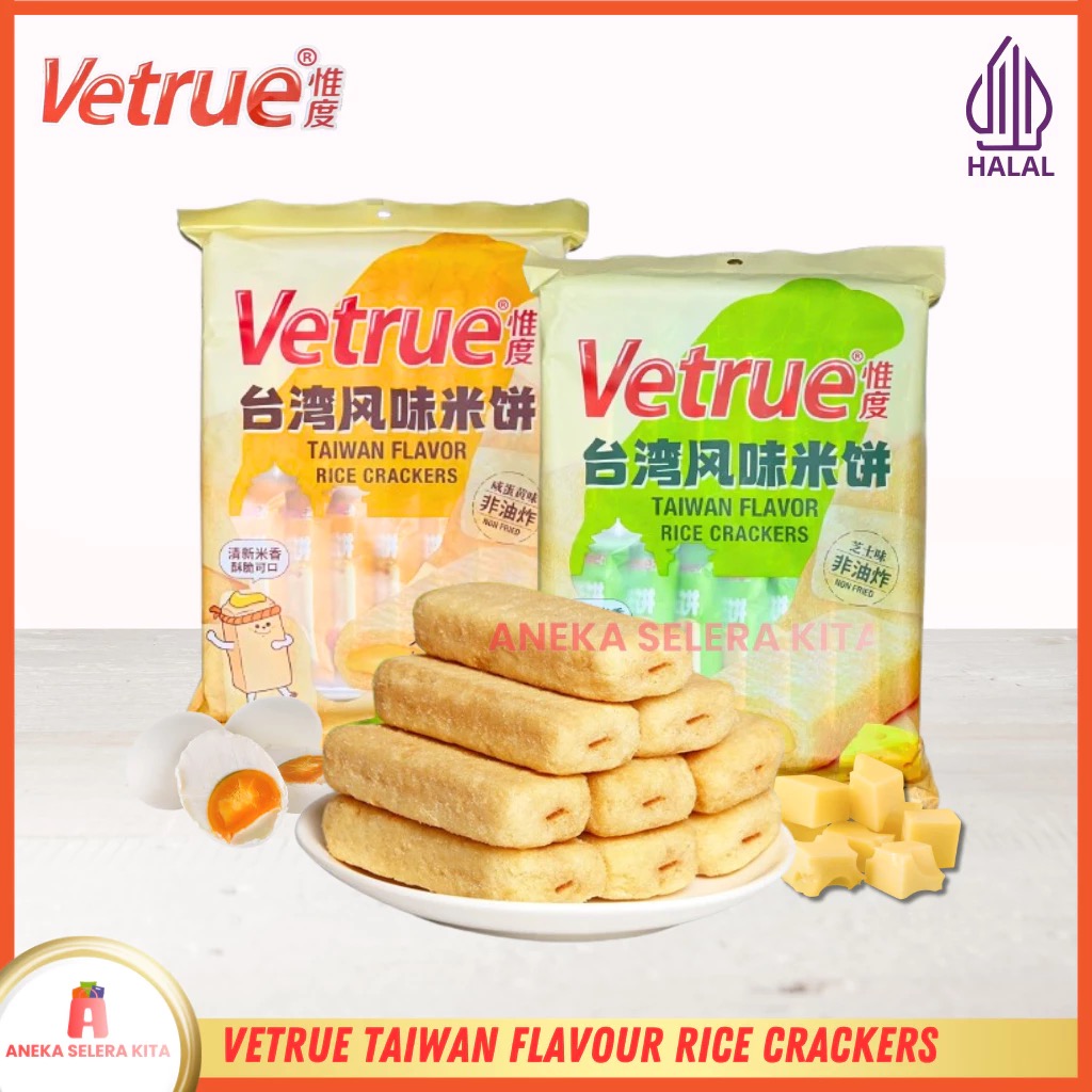 187. Camilan Praktis Vetrue Taiwan Flavour Rice Crackers, Teman Setia di Setiap Momen!