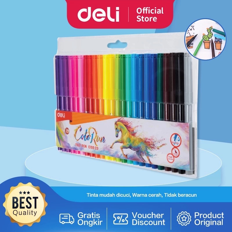 241. Deli Felt Pen:untuk warna yang ceria